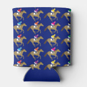 Horse Racing Jockeys Patterned Derby 缶クーラー (裏面)
