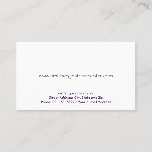 Horse Ranch Business Card 名刺 (裏面)