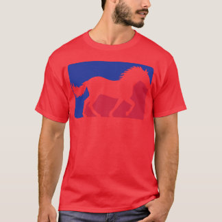 Horse red blue sport friend tシャツ
