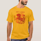 Horse Red Foil Chinese Lunar New Year 2026 Bold Tシャツ (正面)