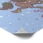 Horse reindeer cartoon illustration ポスター (角)