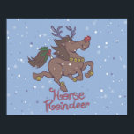 Horse reindeer cartoon illustration ポスター<br><div class="desc">horse christmas reindeer animal, 
moose cheerful magic drawing, 
north running comic smile , 
deer antler colorful beauty, 
snowflakes snowflake dream horn, 
beautiful xmas funny winter, 
merry holiday happy, 
cartoon illustration cute , 
christmas horse reindeer animal, </div>
