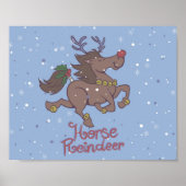 Horse reindeer cartoon illustration ポスター (正面)