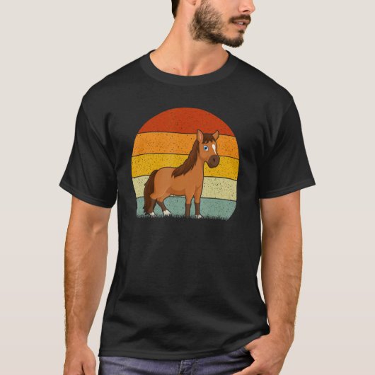 Horse  Retro Style Vintage Tシャツ (正面)