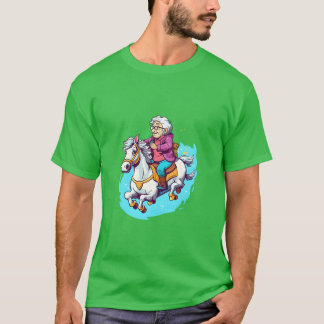 Horse Rider Grandma Horseback Riding Kawaii family Tシャツ