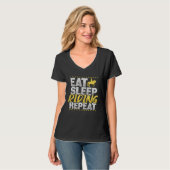 Horse Riding Eat Sleep Repeat Horses Hobby Riding Tシャツ (正面フル)