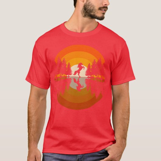 Horse Riding Forest Nature Sunset Horseback boy Tシャツ (正面)