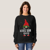 Horse Riding Gnome Family Group Christmas Party Pa スウェットシャツ (正面フル)
