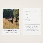 Horse Riding Lessons Gift Certificate Template (正面&裏面)