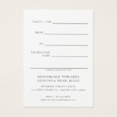 Horse Riding Lessons Gift Certificate Template (裏面)
