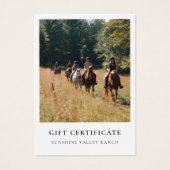 Horse Riding Lessons Gift Certificate Template (正面)