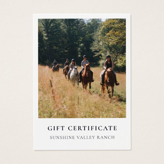 Horse Riding Lessons Gift Certificate Template (正面)