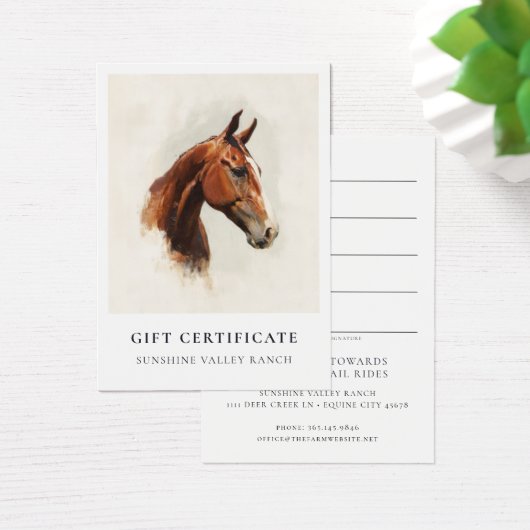 Horse Riding Lessons Gift Certificate Template (デスク)
