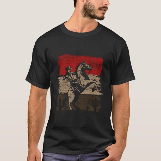Horse Riding Western Cow Tシャツ (正面)