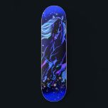 Horse Running In Moonlight Starry Night Skateboard スケートボード<br><div class="desc">Neon Blue Horse Running At Moonlight Starry Night Magic Animal Drawing - Choose / Add Your Unique Text / Color - Make Your Special Gift - Resize and move or remove and add elements / image with customization tool ! - Drawing and Design by MIGNED. You can also transfer my...</div>