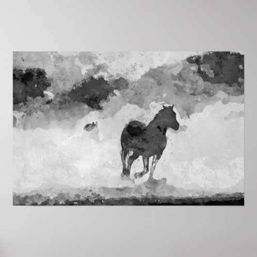 Horse Running  Print, Value Poster Paper (Matte) ポスター (正面)