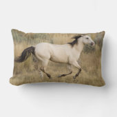 Horse Running Through Prairie Grass ランバークッション (正面)