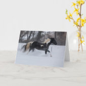 Horse Running Through the Snow カード (黄色い花)