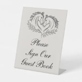 Horse Rustic Elegant Country Wedding Guest Book  台座サイン (正面)