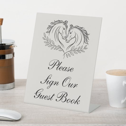 Horse Rustic Elegant Country Wedding Guest Book  台座サイン (インサイチュ)