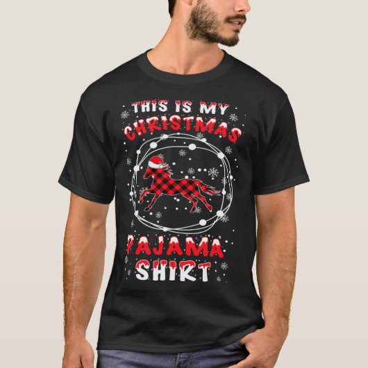 Horse   Santa Hat Christmas Pyjama Saying  Ide Tシャツ (正面)