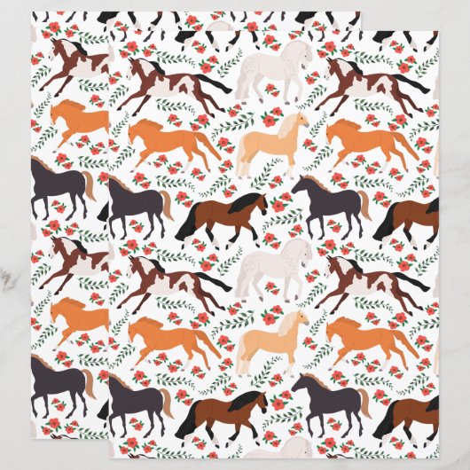 Horse Scrapbook Paper (正面/裏面)