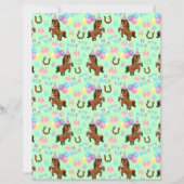 Horse Scrapbook Paper in Green (正面)