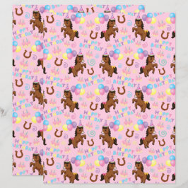 Horse Scrapbook Paper in Pink