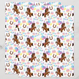 Horse Scrapbook Paper in White