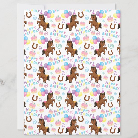 Horse Scrapbook Paper in White (裏面)
