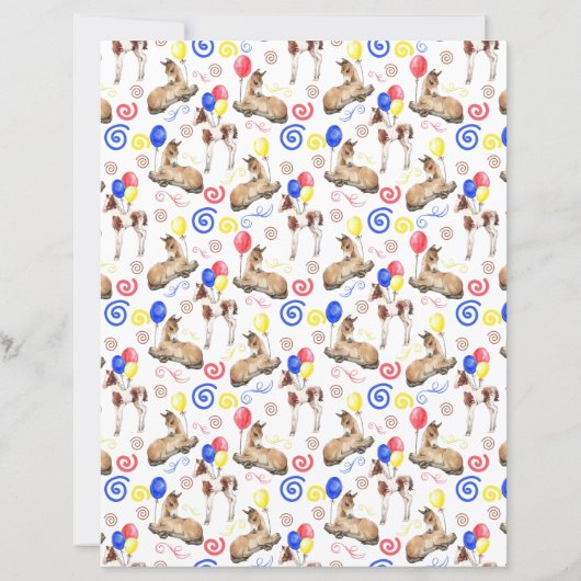 Horse Scrapbook Paper in White (裏面)