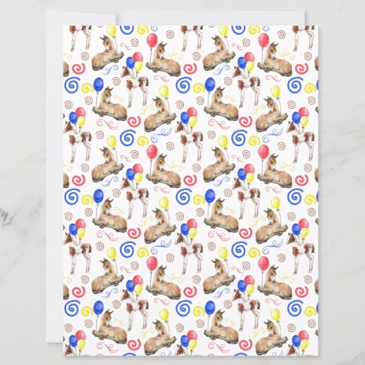 Horse Scrapbook Paper in White (正面)