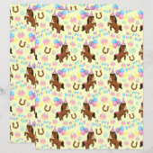 Horse Scrapbook Paper in Yellow (正面/裏面)