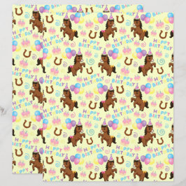 Horse Scrapbook Paper in Yellow