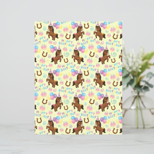 Horse Scrapbook Paper in Yellow (スタンド正面)