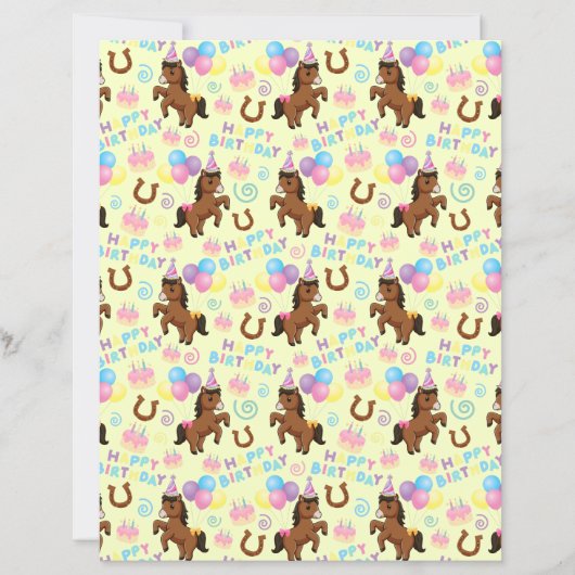 Horse Scrapbook Paper in Yellow (正面)