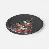 Horse Shaped Christmas Tree Equine Xmas  ペーパープレート (アングル)