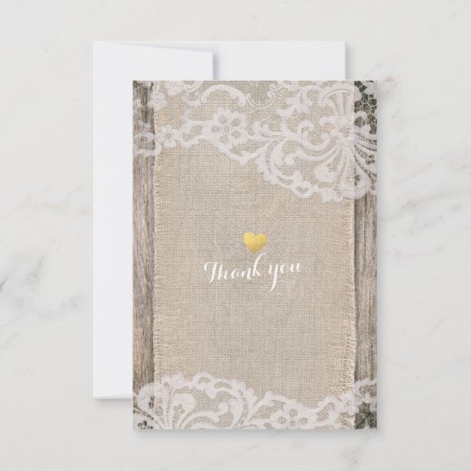 Horse shoes素朴 Burlapレース結婚式RSVP返信 出欠カード (裏面)