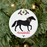 Horse Silhouette Custom Christmas セラミックオーナメント<br><div class="desc">Made just for the equestrian! Get this lovely Horse Silhouette Custom Christmas Ceramic Ornament keepsake for that special someone! The perfect gift that they will cherish for years to come! Created from an original digital art print from the Up On the Mountain Holiday Collection!</div>