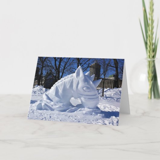 Horse Snow Sculpture(カナダ・ケベック州) サンキューカード (正面)