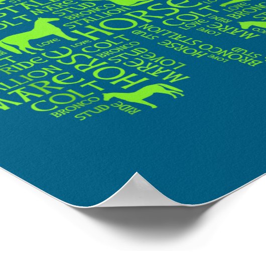 Horse St. Patrick's Day Iri-shirt - Clover Tee  ポスター (角)