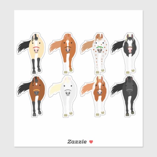 horse sticker set シール (シート)