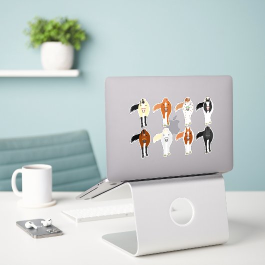 horse sticker set シール (デスク上のノートパソコン)