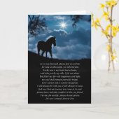 Horse Sympathy Spiritual Poem with Silhouetted カード (黄色い花)
