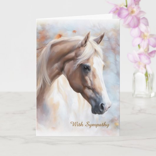 Horse Sympathy with Beautiful Horse Condolences カード (蘭)