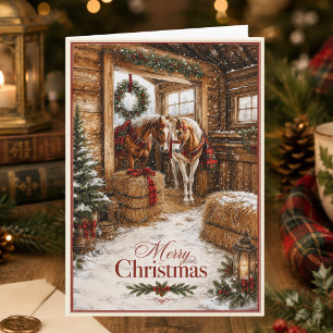 Horse Tartan Plaid カントリークリスマス シーズンカード