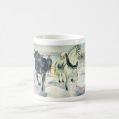 Horse team in Snow by Edvard Munch コーヒーマグカップ (中央)