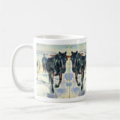 Horse team in Snow by Edvard Munch コーヒーマグカップ (左)
