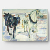 Horse team in Snow by Edvard Munch フォトプラーク (正面)