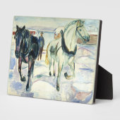 Horse team in Snow by Edvard Munch フォトプラーク (側面)